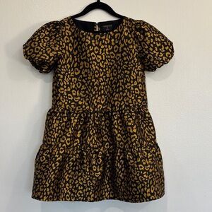 Crewcuts Black and Gold Leopard Print Dress